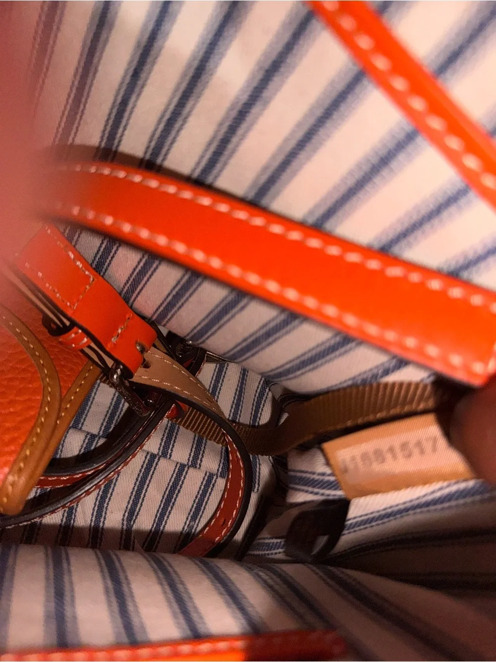 Dooney & Bourke Orange Leather Satchel with Matching Wallet